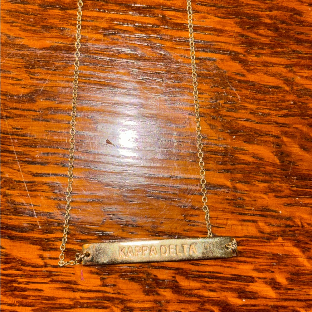 Gold Kappa Delta Bar Necklace